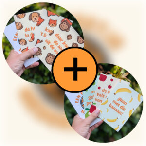 Postkaarten - dieren + fruit